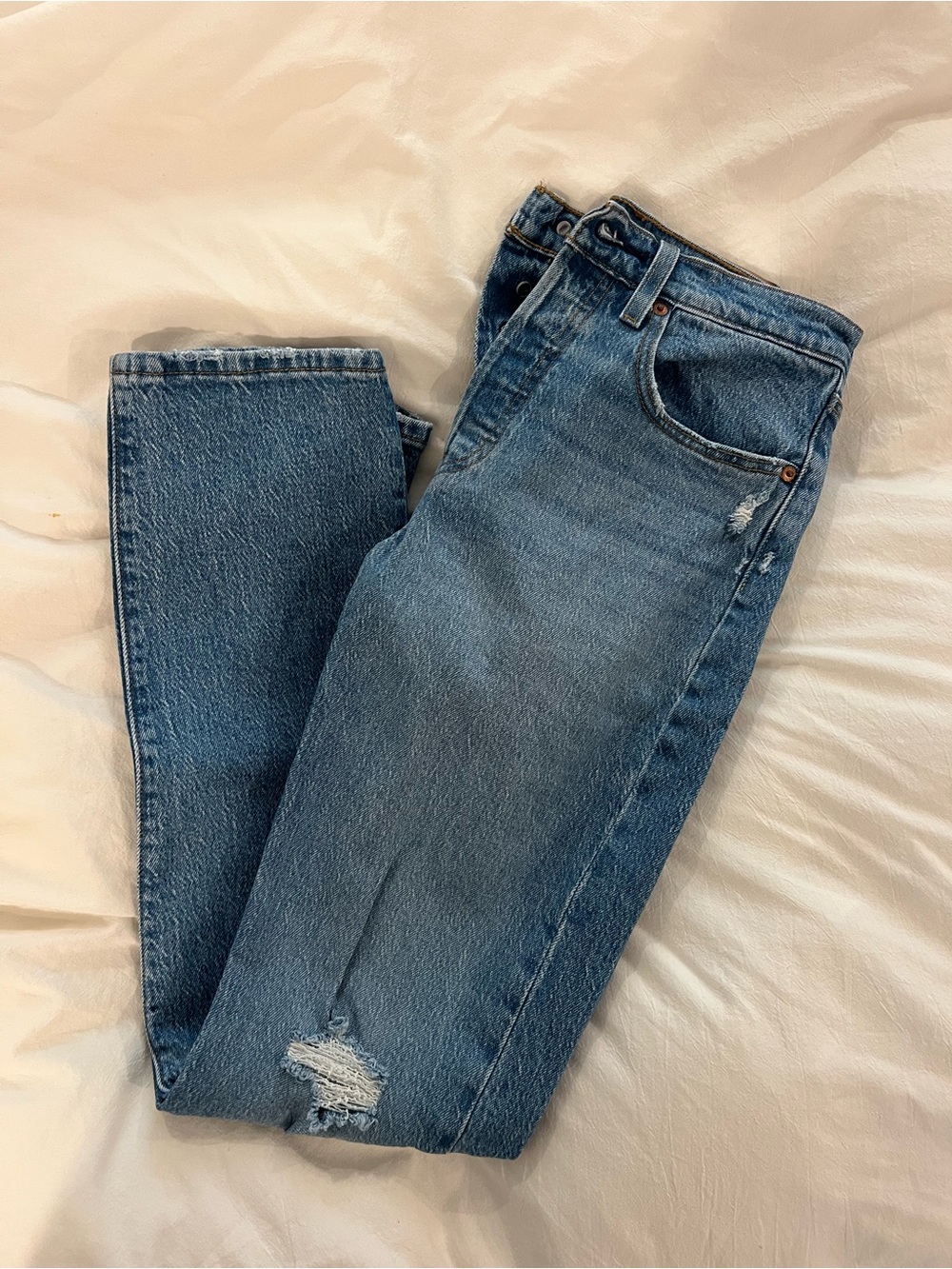 Levi 501 Original Fit High-Rise Blue Denim Jeans